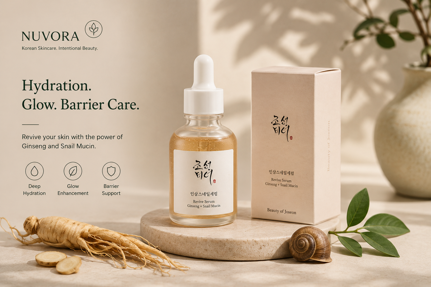 Beauty of Joseon Calm and Repair Serum with green tea and panthenol for hydration and skin barrier repair