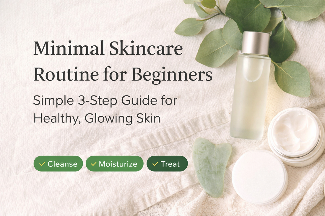 Minimal skincare routine for beginners with simple 3 step system including cleanse moisturize and treat for healthy glowing skin