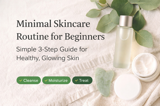 Minimal skincare routine for beginners with simple 3 step system including cleanse moisturize and treat for healthy glowing skin